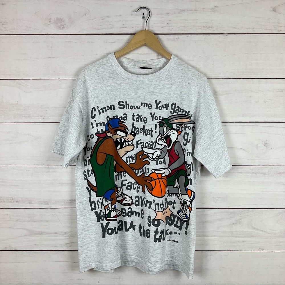 RARE Vintage 1993 Looney Tunes Basketball T Shirt Large
